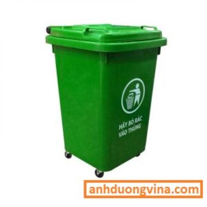 Thùng rác nhựa 60L xanh, đỏ, vàng, cam