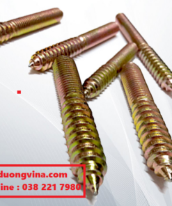 Guzong 1 đầu vít gỗ 1 đầu ren M8x60mm - Mạ Cầu Vòng