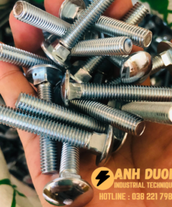 Bulong đầu tròn cổ vuông M8x45mm - Mạ kẽm - DIN603