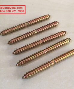 Vít gỗ 2 đầu ren M8x100mm - Vít cầu thang - Mạ cầu vòng