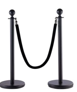 Cột chắn Inox đen sáng dây nhung màu đen 1.5m  - Bình Dương