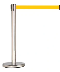 Cột chắn Inox trắng sáng dây kéo màu vàng 5m  - Bình Dương