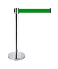 Cột chắn Inox trắng sáng dây kéo màu xanh lá 5m  - Bình Dương