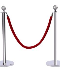 Cột chắn Inox trắng sáng dây nhung màu đỏ 1.5m  - Bình Dương