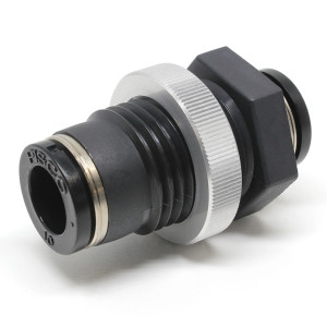 Đầu Nối Nhanh Khí Nén Dạng Thẳng Ren Ngoài Lắp Kẹp Vách Pisco PMP10-C