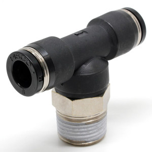 Đầu Nối Nhanh Khí Nén Dạng Chữ T Ren Ngoài Pisco PB8-03W-C