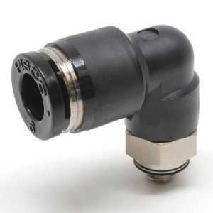 Đầu Nối Nhanh Khí Nén Cong 90° Phi 6mm Ren Ngoài M5 Pisco PL6-M5
