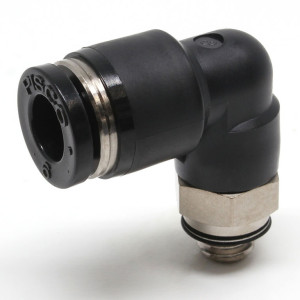 Đầu Nối Nhanh Khí Nén Cong 90° Phi 6mm Ren Ngoài M6 Pisco PL6-M6