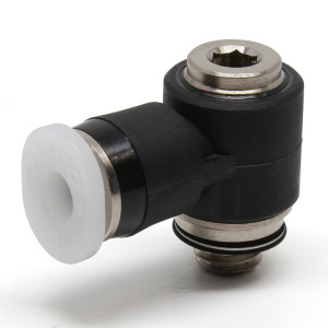 Đầu Nối Nhanh Khí Nén Dạng Cong 90° Đầu Lục Giác Chìm Ren Ngoài Pisco POL1/8-M5M