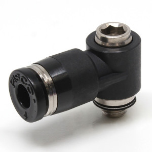 Đầu Nối Nhanh Khí Nén Dạng Cong 90° Đầu Lục Giác Chìm Ren Ngoài Pisco POL4-M5
