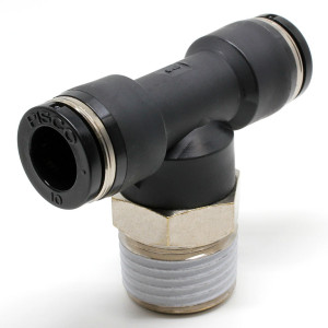 Đầu Nối Nhanh Khí Nén Chữ T Phi 10mm Ren Ngoài R1/2 Pisco PB10-04