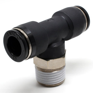 Đầu Nối Nhanh Khí Nén Chữ T Phi 12mm Ren Ngoài R1/2 Pisco PB12-04