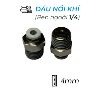 Đầu Nối Nhanh Khí Nén Ø4mm - Ren Ngoài 1/4" CDC MPC 0402N-W (Màu Trắng)