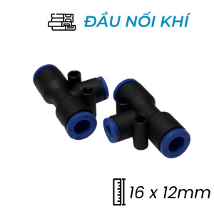 Đầu Nối Nhanh Khí Nén Chữ T Ø16x12mm CDC MPGT 1612 (Màu Đen)