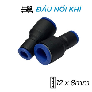 Đầu Nối Nhanh Khí Nén Giảm Ø12x8mm CDC MPG 1208-W (Màu Trắng)