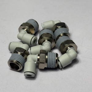 Đầu Nối Nhanh Khí Nén Cong Ø4mm - Ren Ngoài 1/4" CDC MPL 0402N-W (Màu Trắng)