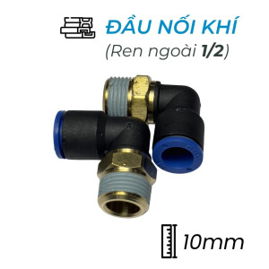Đầu Nối Nhanh Khí Nén Cong Ø10mm - Ren Ngoài 1/2" CDC MPL 1004 (Màu Đen)