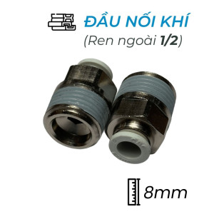 Đầu Nối Nhanh Khí Nén Ø8mm - Ren Ngoài 1/2" CDC MPC 0804N-W (Màu Trắng)