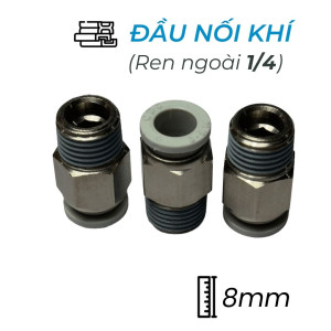 Đầu Nối Nhanh Khí Nén Ø8mm - Ren Ngoài 1/4" CDC MPC 0802N-W (Màu Trắng)