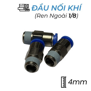 Đầu Nối Nhanh Khí Nén Tự Ngắt Ø4mm - Ren Ngoài 1/8" CDC SPC 0401