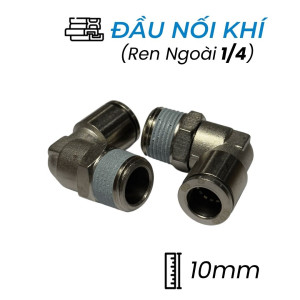 Đầu Nối Nhanh Khí Nén Đồng Cong Ø10mm - Ren Ngoài 1/4" CDC BPL 10R02