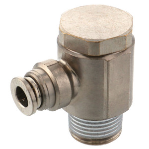 Đầu Nối Nhanh Khí Nén Cong 90° Đầu Lục Giác Trụ Ren Ngoài Pisco KH6-01-1