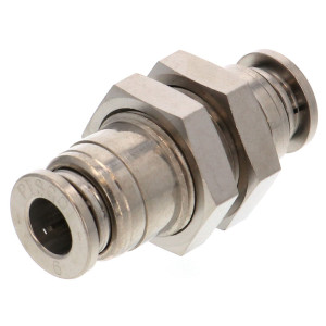 Đầu Nối Nhanh Khí Nén Dạng Thẳng Ren Ngoài Lắp Kẹp Vách Pisco KM10-1
