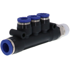 Đầu Nối Nhanh Khí Nén Dạng Chữ T Bốn Nhánh Ren Ngoài Pisco PKD10-8-03SUS