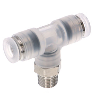 Đầu Nối Nhanh Khí Nén Dạng Chữ T Ren Ngoài Pisco PPB8-02SUS-HN