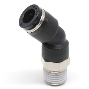 Đầu Nối Nhanh Khí Nén Dạng Cong 45° Ren Ngoài Pisco PLH8-01