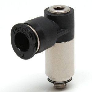 Đầu Nối Nhanh Khí Nén Dạng Cong 90° (Dài) Đầu Lục Giác Chìm Ren Ngoài Pisco POLL6-M5M-C