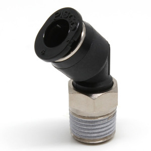 Đầu Nối Nhanh Khí Nén Dạng Cong 45° Ren Ngoài Pisco PLH6-01MW