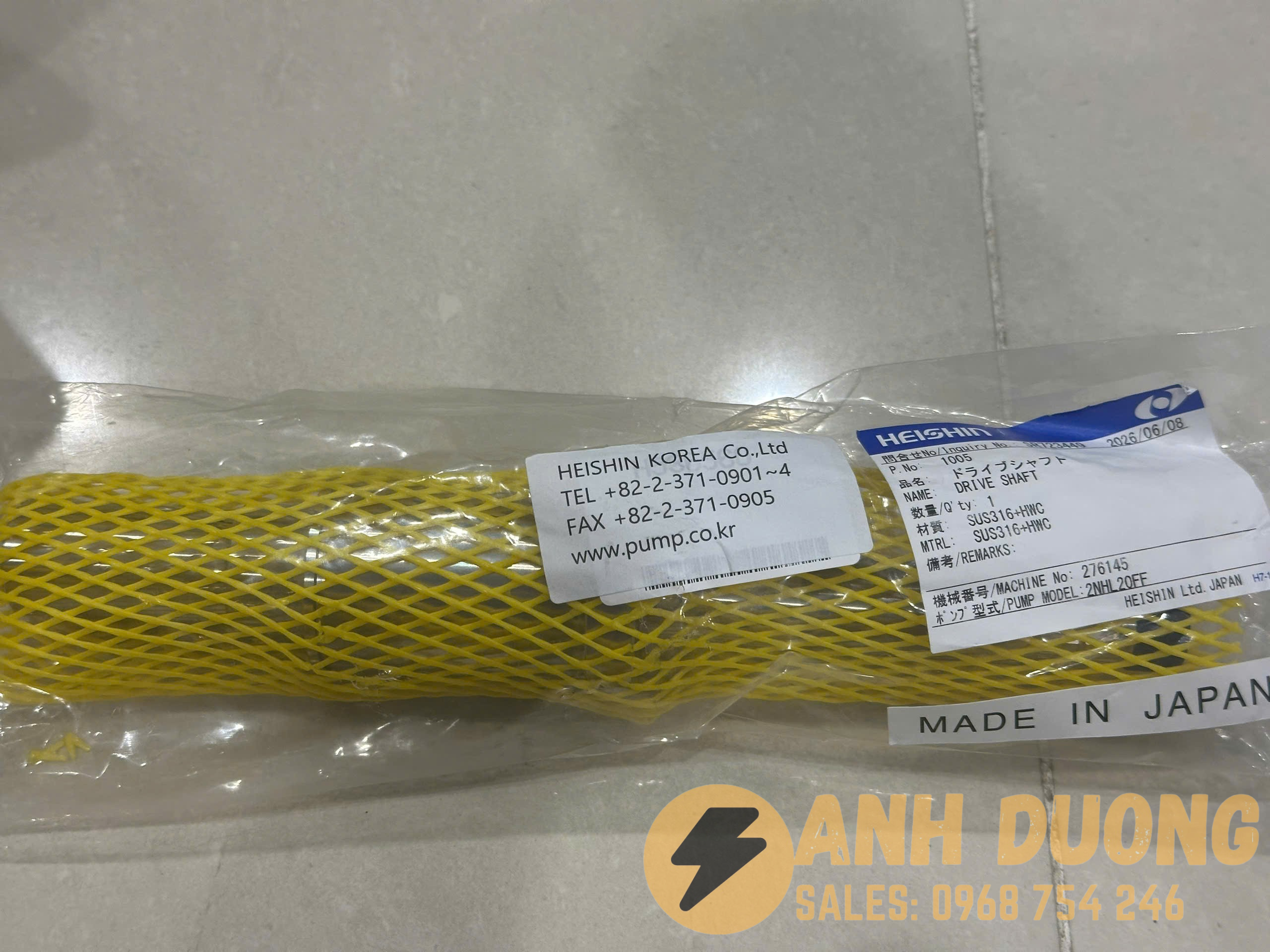 Drive Shaft 1005 Của Bơm 2NHL20FF Heishin 7 (1)
