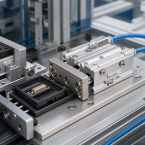 Ứng dụng xy lanh dẫn hướng SMC MGPL12-30Z trong đồ gá định vị