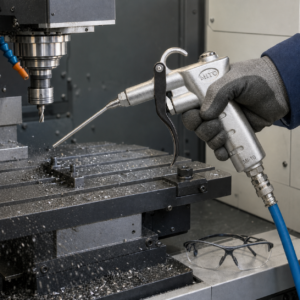 Ứng dụng súng xịt hơi MITO MI-10 vệ sinh máy CNC