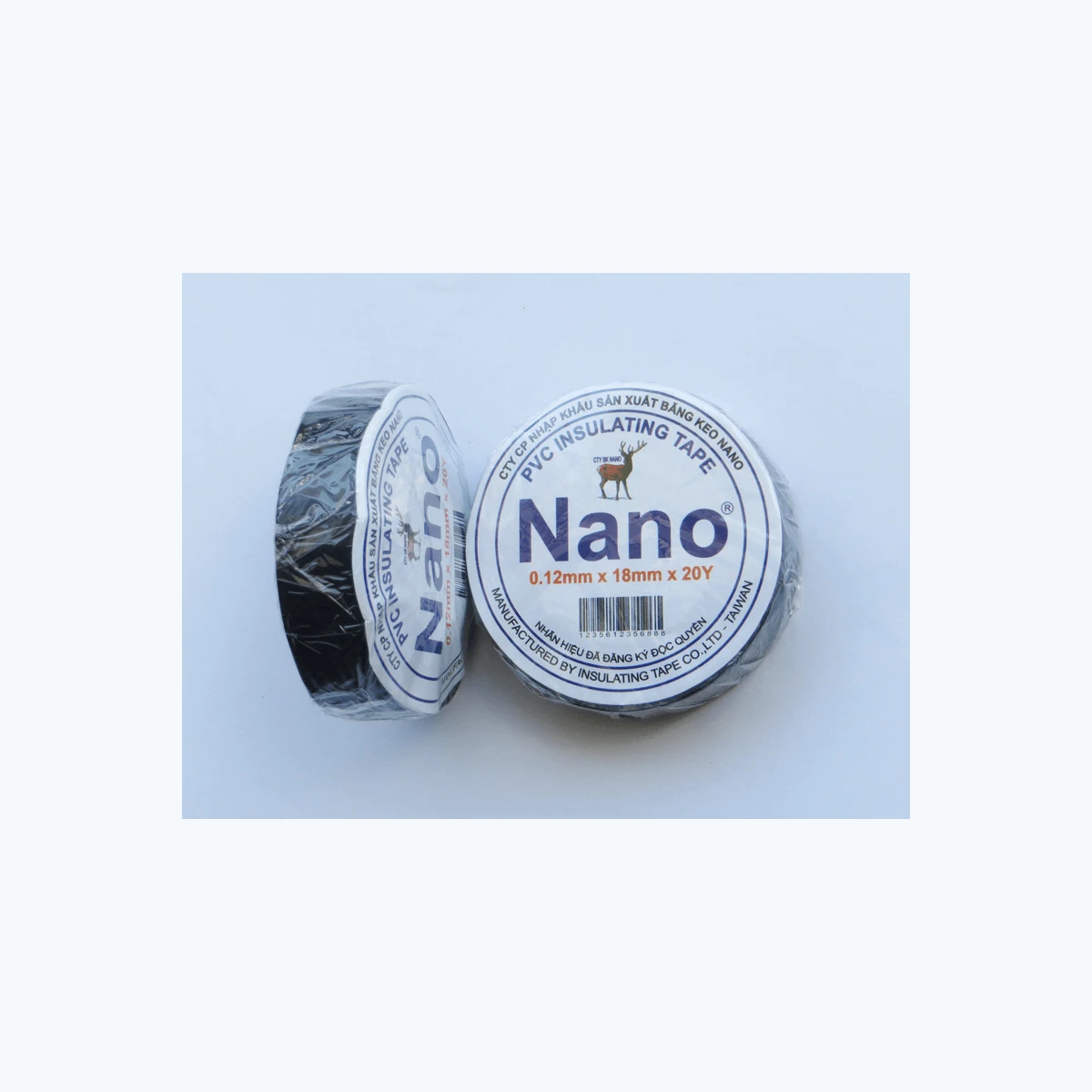 Băng keo cách điện Nano 0,12mm x 18mm x 20Y Băng keo cách điện Nano 20Y màu đen, quy cách 0,12mm x 18mm