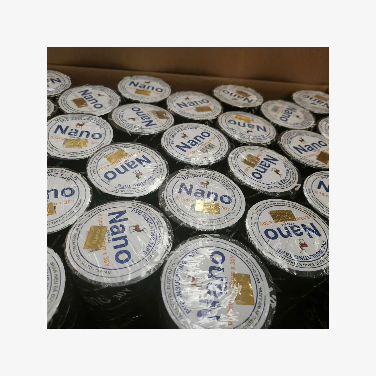 Băng keo cách điện Nano 0,12mm x 18mm x 30Y Băng keo cách điện Nano 30Y màu đen, quy cách 0,12mm x 18mm