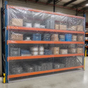 Ứng dụng bạt PVC trong 1500x6000mm che kệ kho