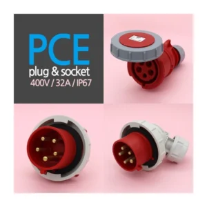 Bộ ổ cắm và phích cắm công nghiệp PCE 32A 5P 400V cấp bảo vệ IP67
