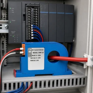 Cảm biến dòng DC SWK-10 lắp trong tủ điều khiển công nghiệp