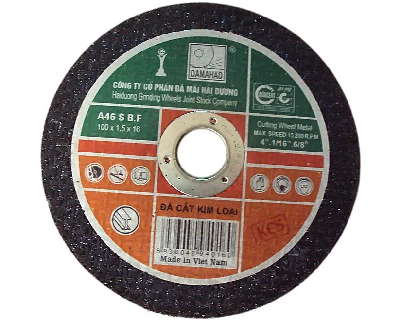 Đá Cắt Hải Dương HD-100 100×1,5×16 mm Đá cắt kim loại Hải Dương HD-100 kích thước 100×1,5×16 mm