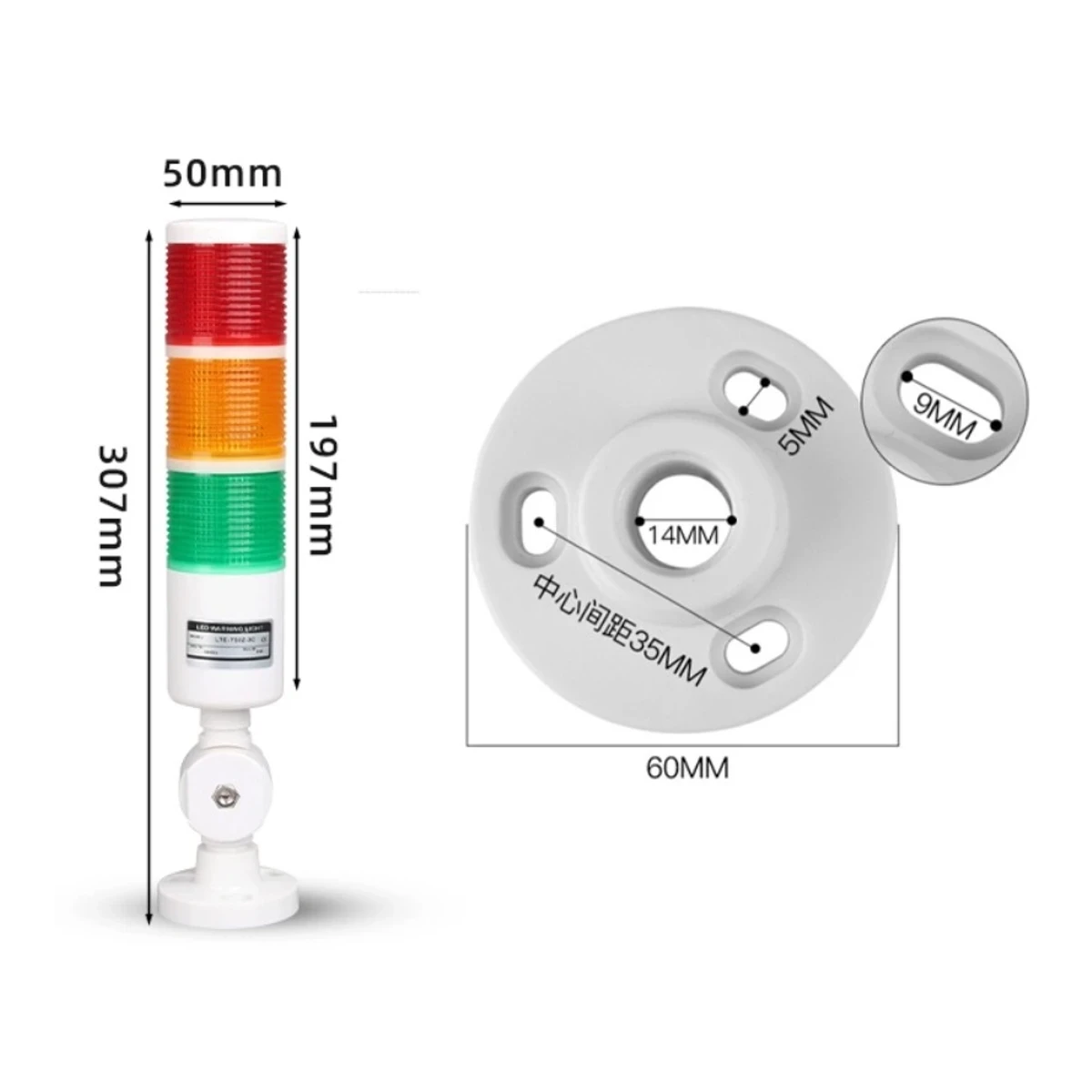 den-thap-3-tang-yh50-3a-j-12-24v Đèn tháp 3 tầng YH50-3A-J 12-24V có còi