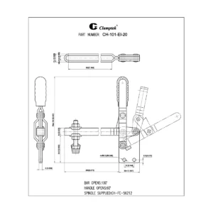Kẹp định vị G-101-EI-20 tay kẹp đứng