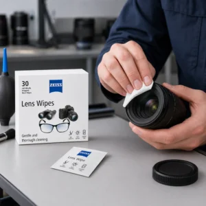 Ứng dụng ZEISS Lens Wipes vệ sinh ống kính