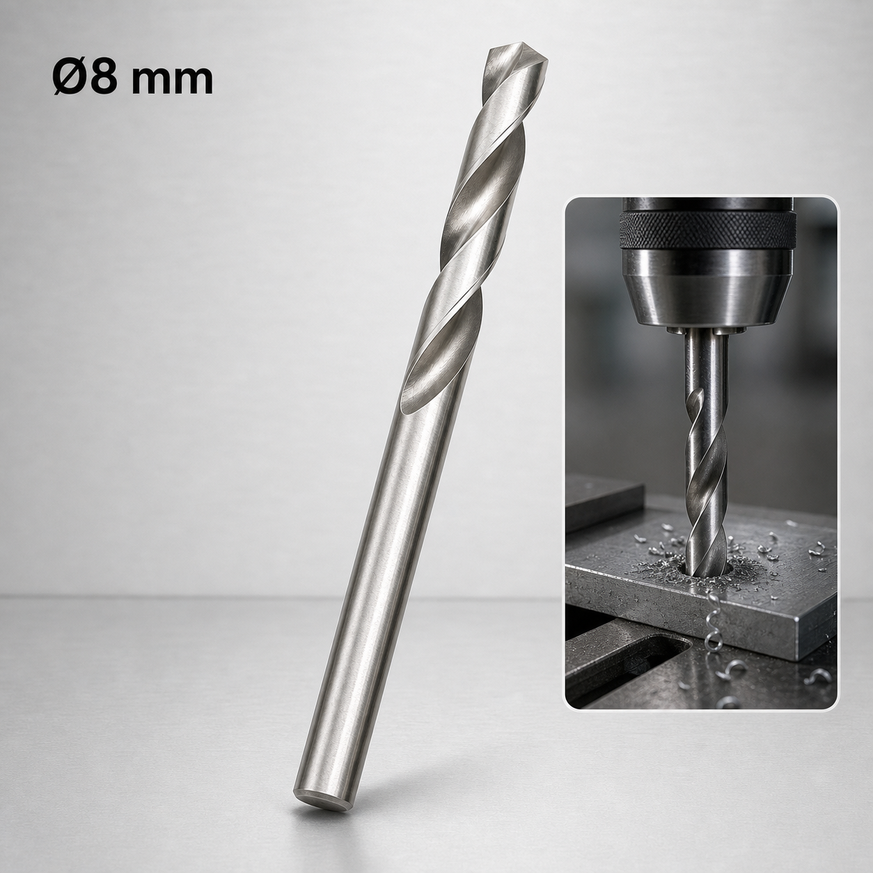 Mũi khoan thép cứng phi 8mm – Ảnh ứng dụng Mũi khoan thép cứng phi 8mm khoan tấm thép
