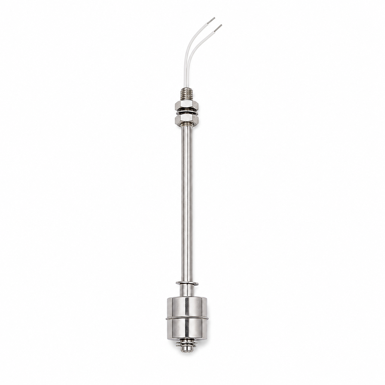 Phao điện inox DK-PD-1P-200 - ảnh sản phẩm Phao điện inox Dủ Khang DK-PD-1P-200 một phao dài 200mm