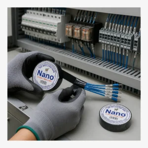Kỹ thuật viên bó gọn dây điều khiển bằng băng keo cách điện Nano 20Y