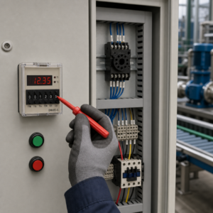 Lắp bộ hẹn giờ DH48S-S trong tủ điện điều khiển