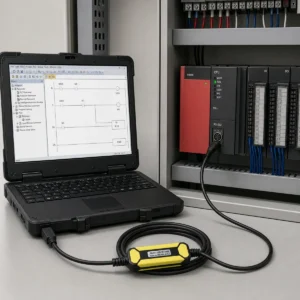 Cáp USB-QC30R2 kết nối laptop với PLC Mitsubishi Q Series