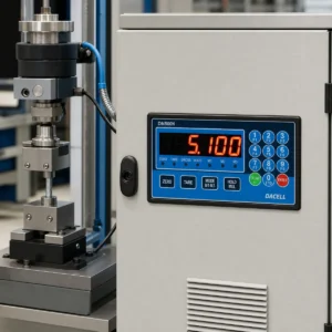DACELL DN-500N lắp trên tủ điều khiển máy đo lực